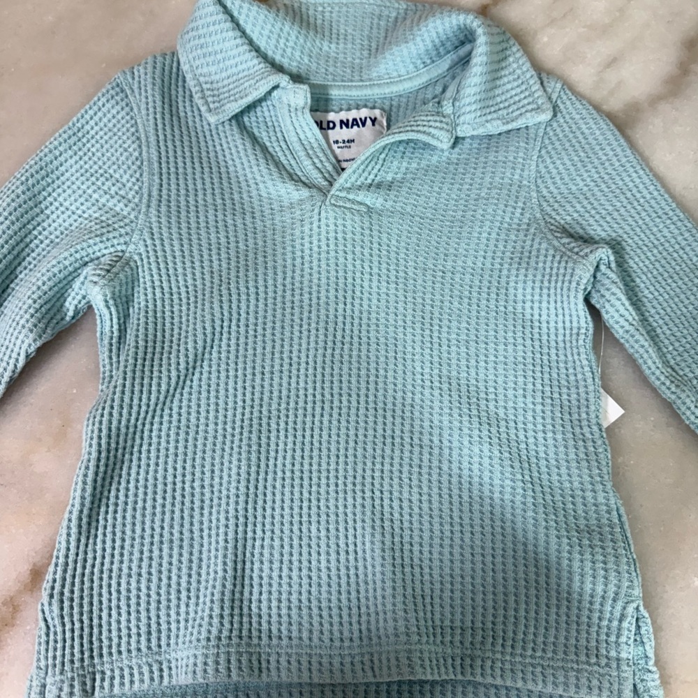Old Navy Kids Aqua Waffle Knit Sweater
